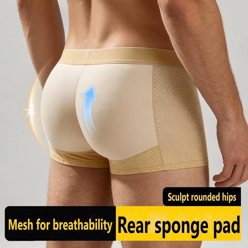 Boxer Shorts Modal - 남성용 패드형 복서 속옷, 섹시한 힙업