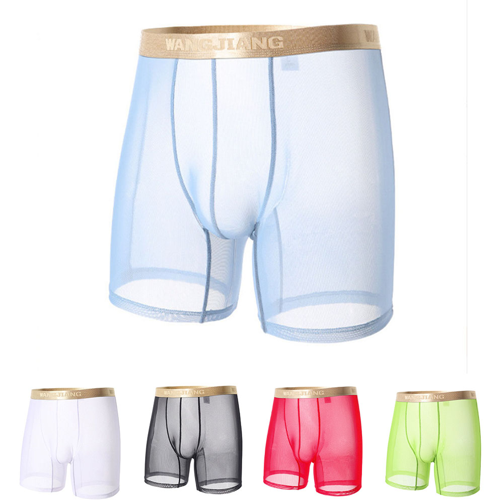 Boxer Shorts Modal - 남성용 메쉬 시스루 얇은 심리스 팬티